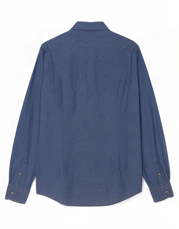 Camisa Massimo Dutti Hombre Small Azul Floral Algodón