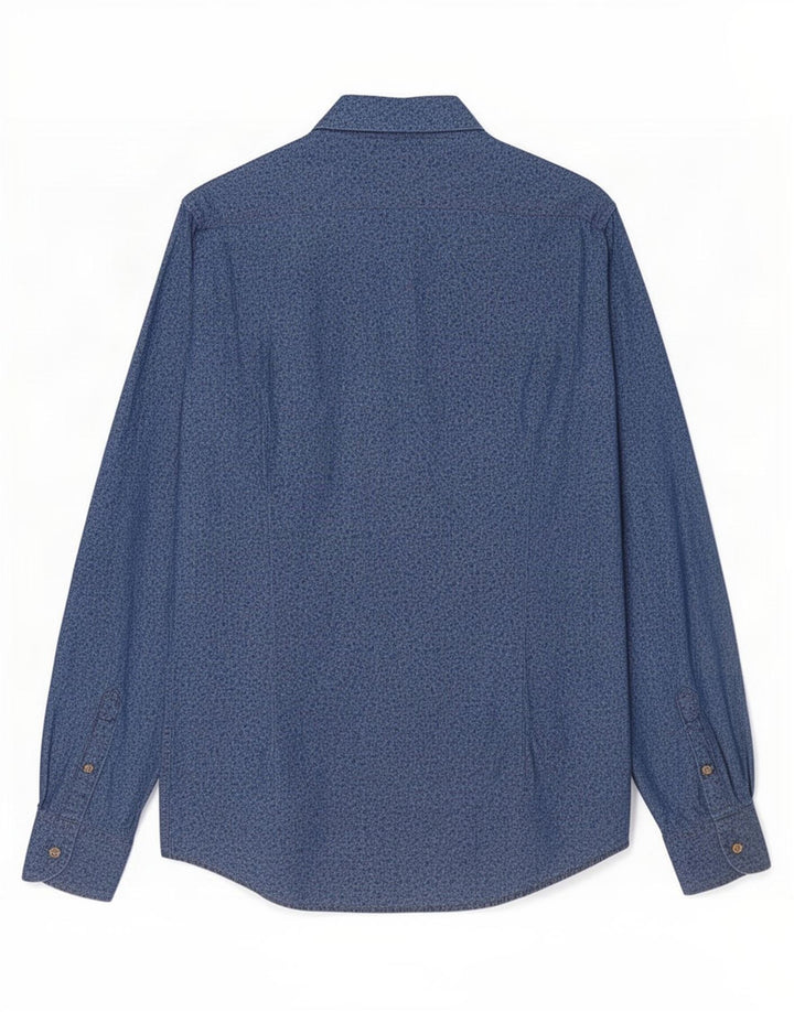 Camisa Massimo Dutti Hombre Small Azul Floral Algodón