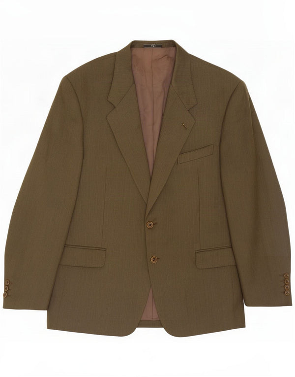 Chaqueta tipo blazer de 2 botones para hombre Valentino IT 54 2XL Caqui Espiga