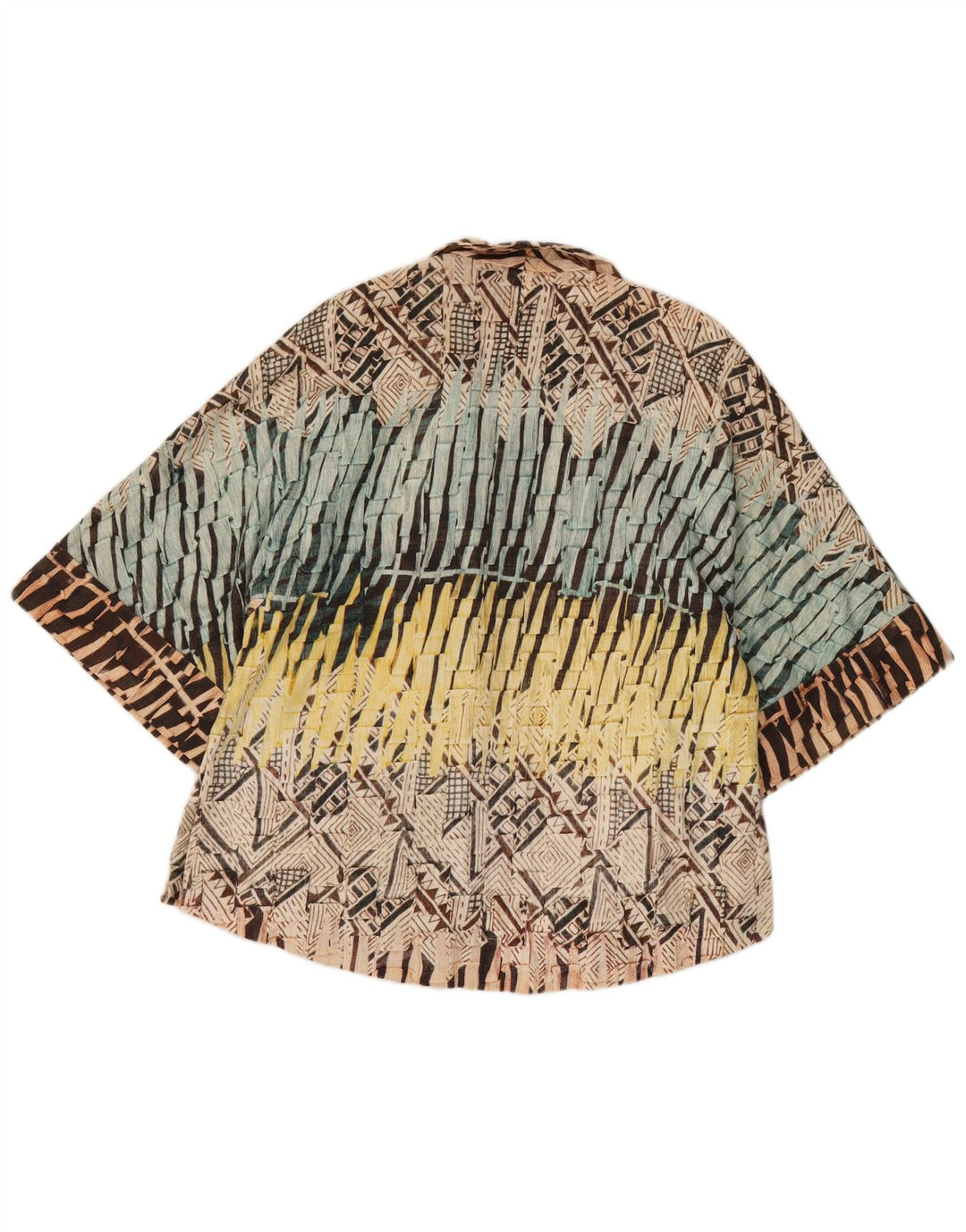 Zara Mujer Cárdigan Extragrande UK 10 Small Multicolor Geométrico