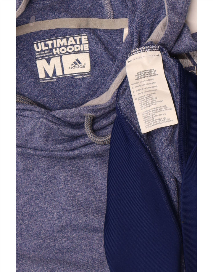 Adidas - Sudadera con capucha para mujer (talla 40), poliéster moteado en azul medio