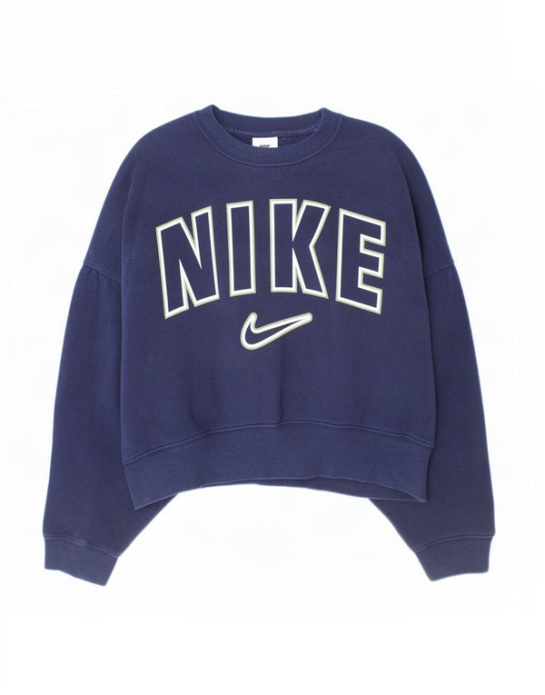 Nike Sudadera gráfica para niñas 8-9 años Pequeña Azul Marino Algodón