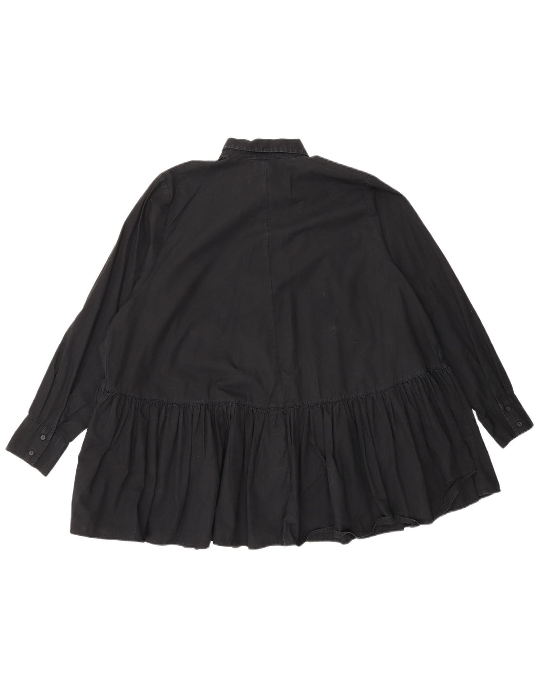 Zara Mujer Blusa Camisera Extragrande UK 10 Small Algodón Negro