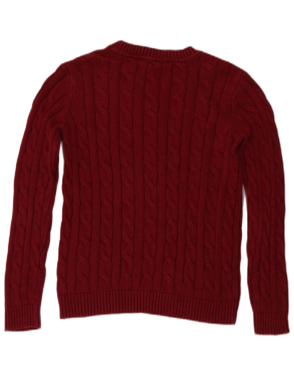 Crew Clothing Womens Crew Neck Jumper Sweater UK 10 Small Burgundy Cotton