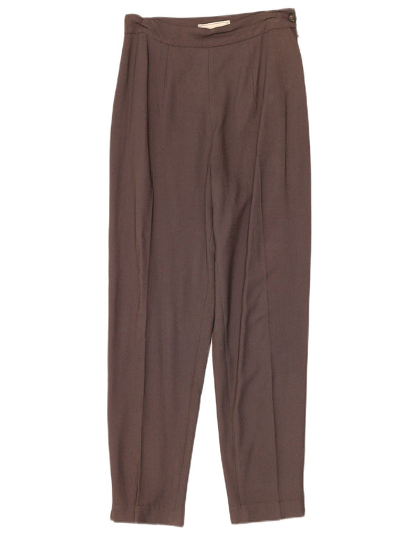 Via Dei Ciclamini Pantalones de traje de cintura alta para mujer IT 42 Medium W26 L28 Brow