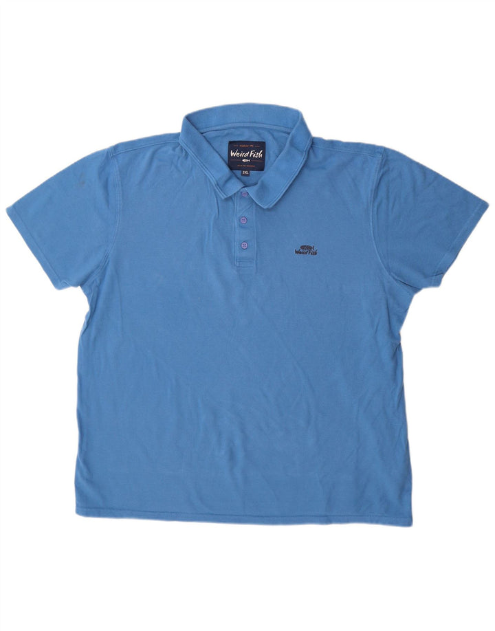 Weird Fish Polo para hombre 2XL Algodón azul