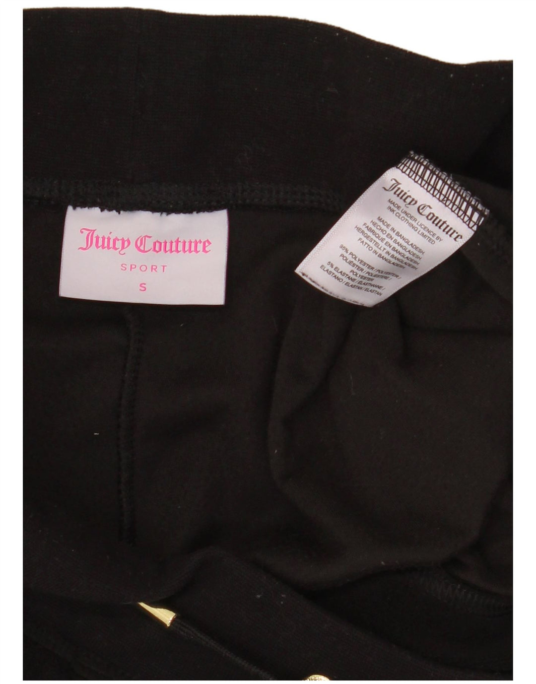 JUICY COUTURE Pantalones cortos deportivos para mujer UK 10 Small Poliéster negro