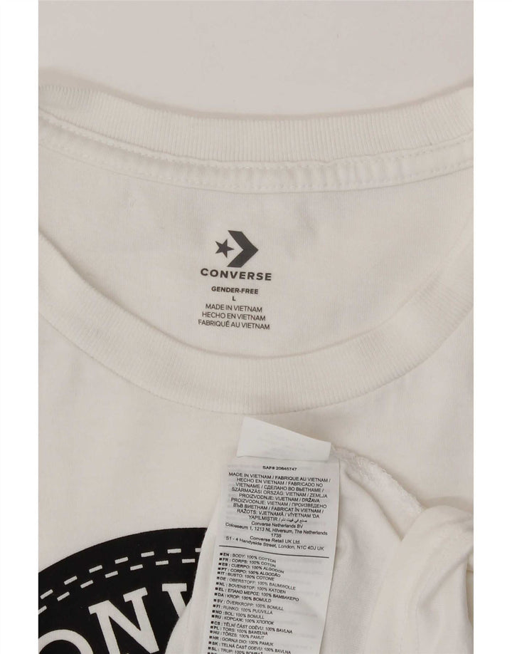 Converse - Camiseta gráfica para hombre, talla grande, algodón blanco