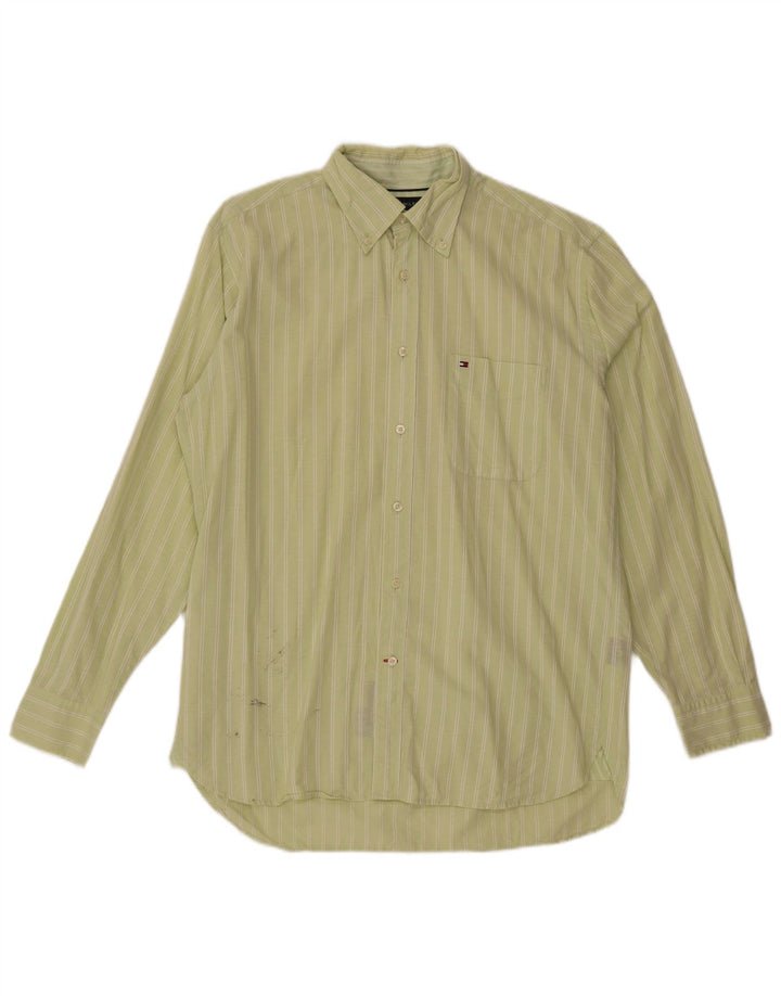 Camisa Tommy Hilfiger Hombre Algodón a rayas verde medio