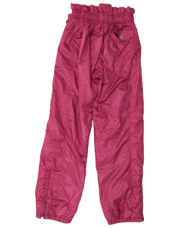 Vintage mujer Joggers pantalones de esquí Reino Unido 14 poliamida rosa grande