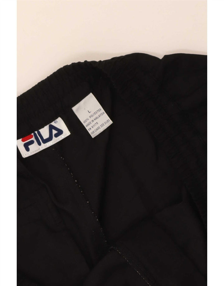 Fila pantalones cortos chinos para hombre grande W32 poliéster negro