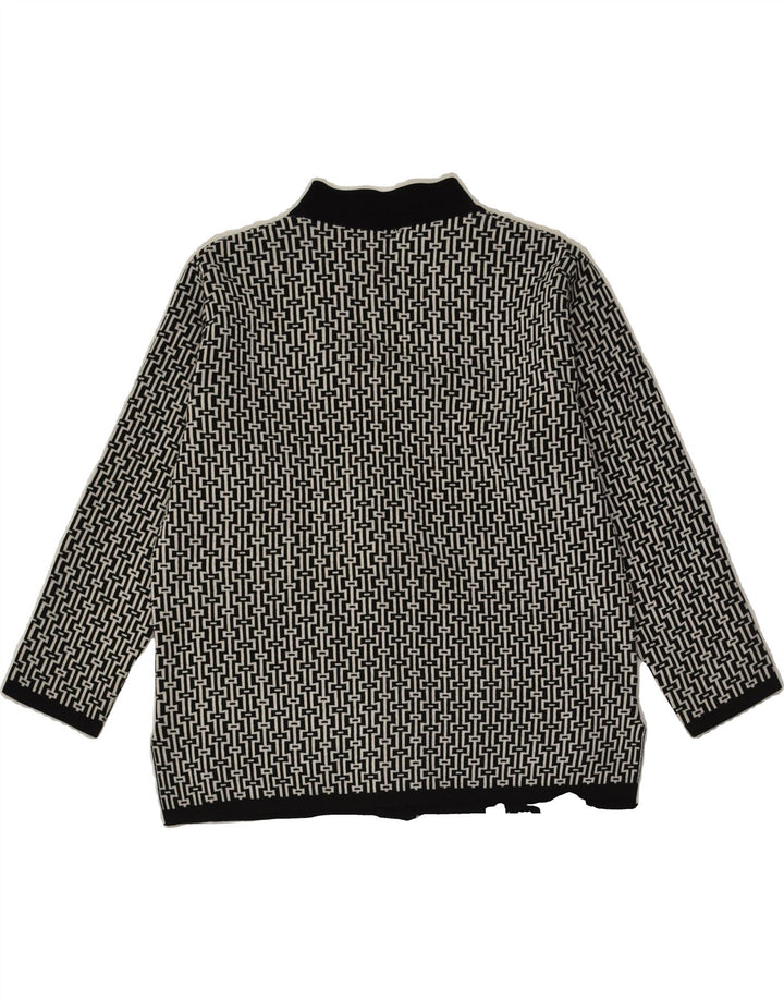 VINTAGE Womens Cardigan Sweater UK 12 Medium Grey Geometric | Vintage Vintage | Thrift | Second-Hand Vintage | Used Clothing | Messina Hembry 