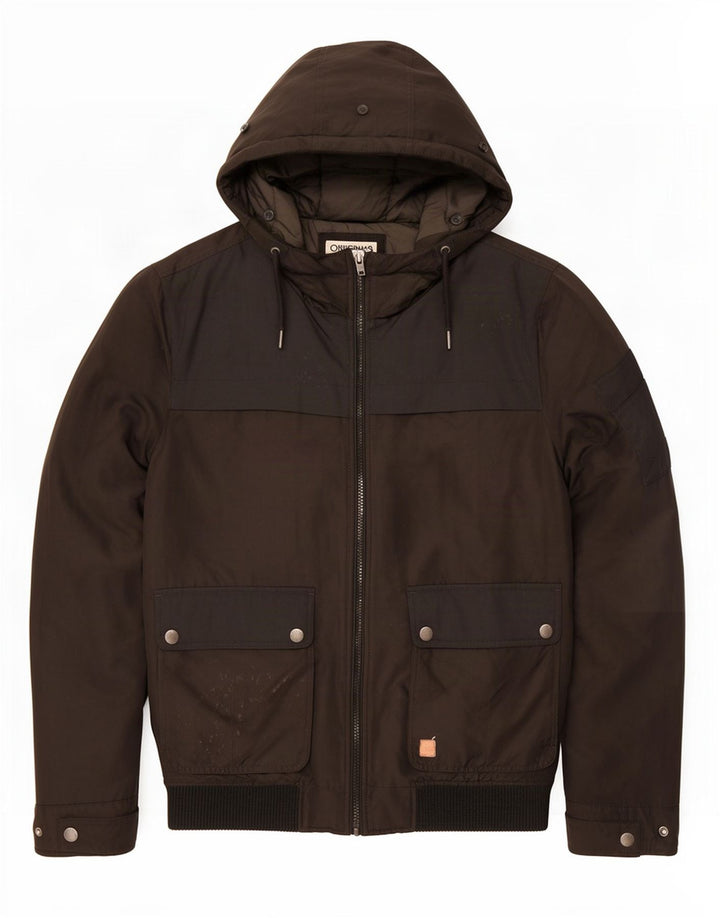 Jack & Jones Chaqueta bomber con capucha para hombre UK 40 Large Poliéster negro