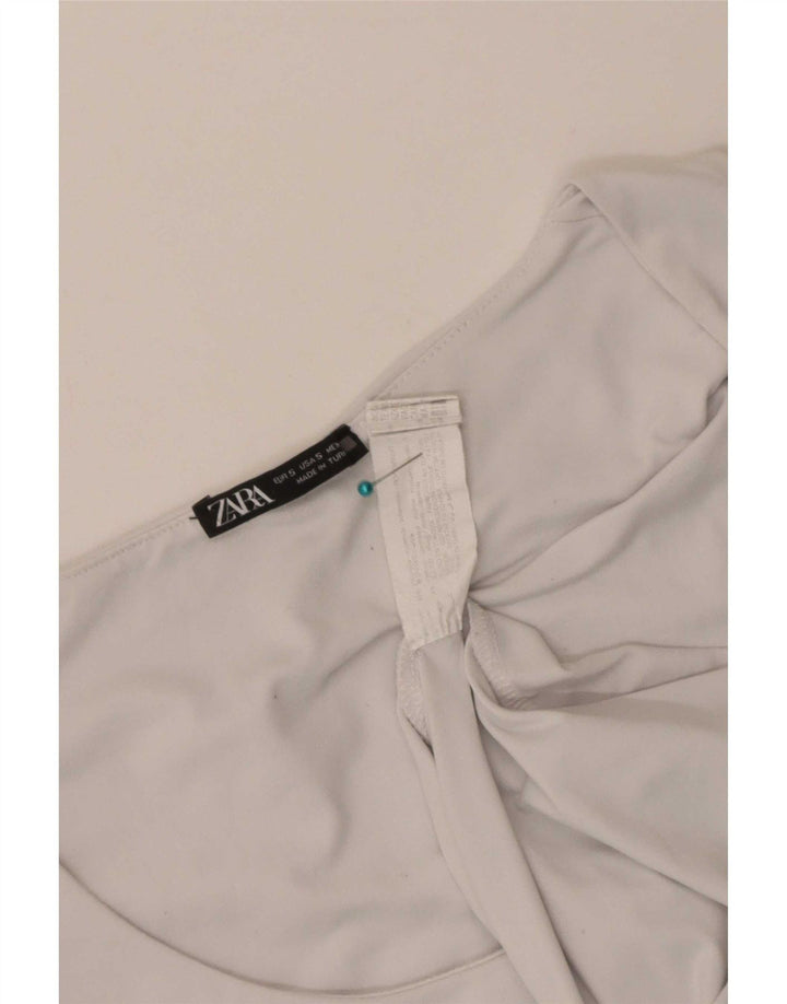 Zara Mujer Chaleco Top UK 8 Small Blanco Poliamida