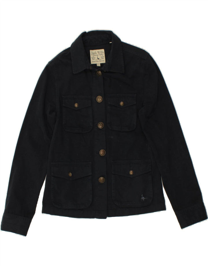 JACK WILLS Womens Utility Jacket UK 10 Small Navy Blue Cotton Vintage Jack Wills and Second-Hand Jack Wills from Messina Hembry 