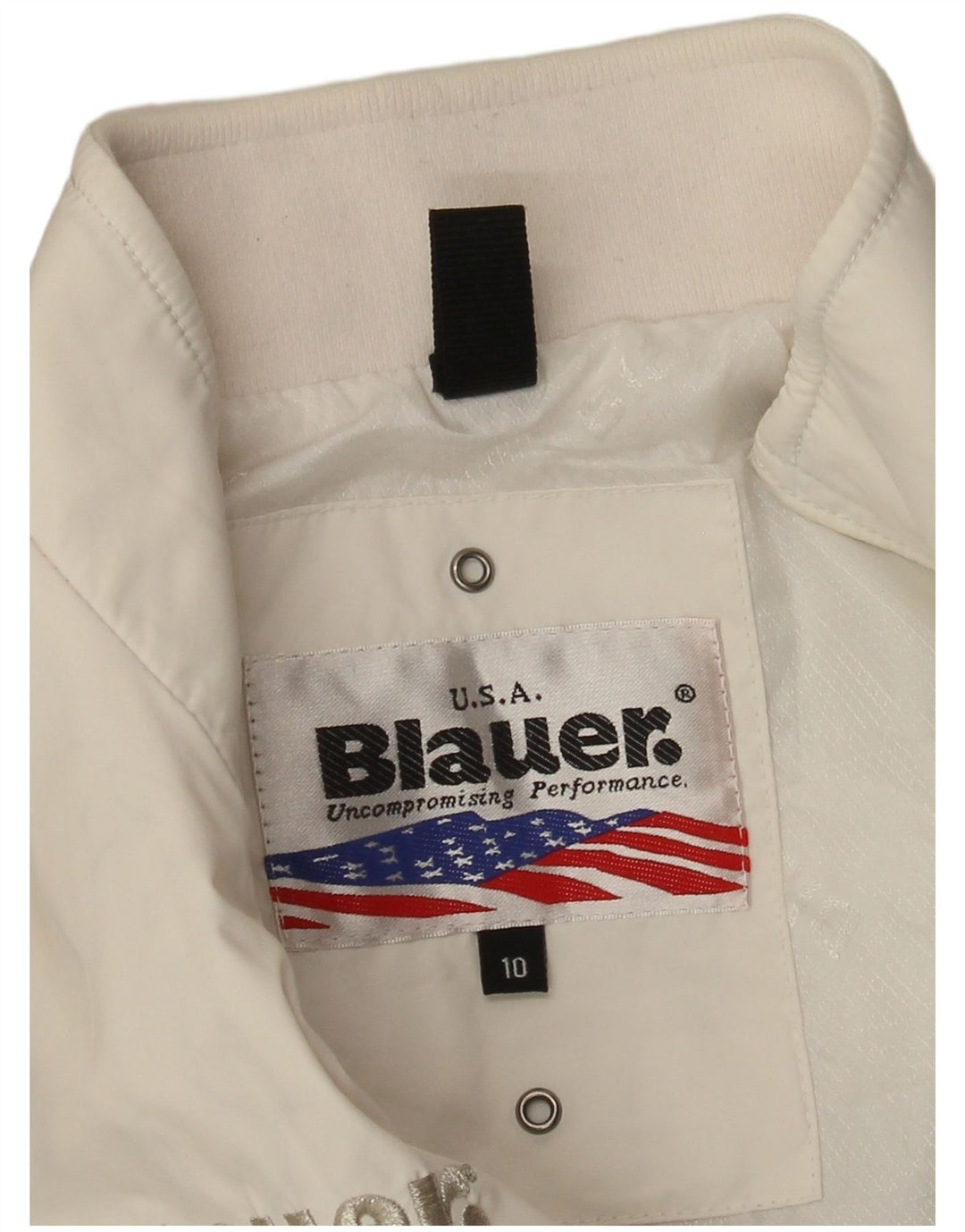 Blauer Chaqueta Bomber con Estampado para Niñas 9-10 Años Blanco Clásico