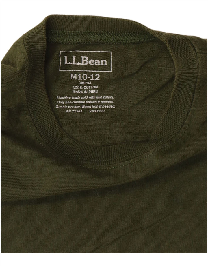 L.L.BEAN Boys Top Long Sleeve 10-11 Years Medium Khaki Cotton