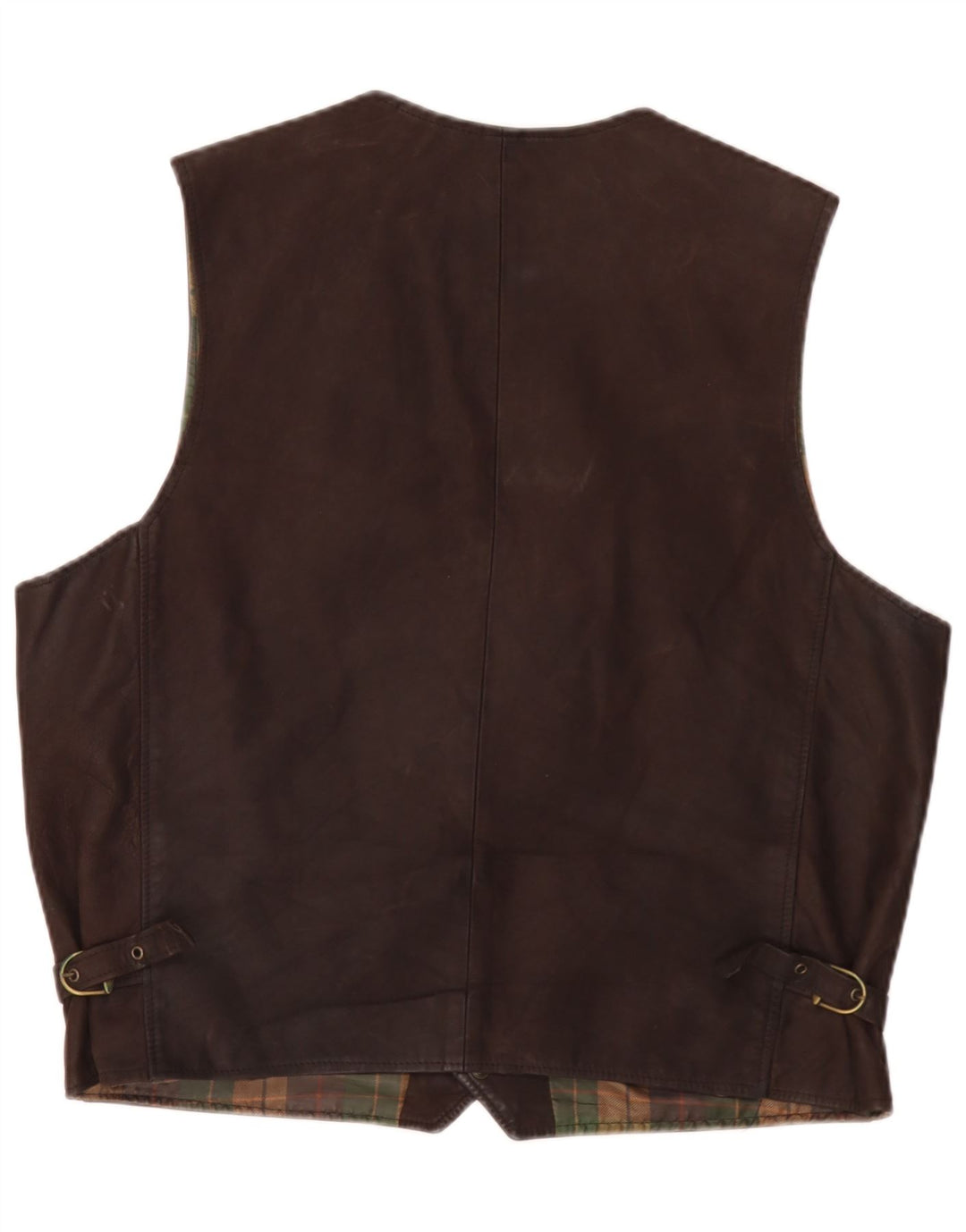 Chaleco de cuero vintage para hombre IT 56 2XL Marrón
