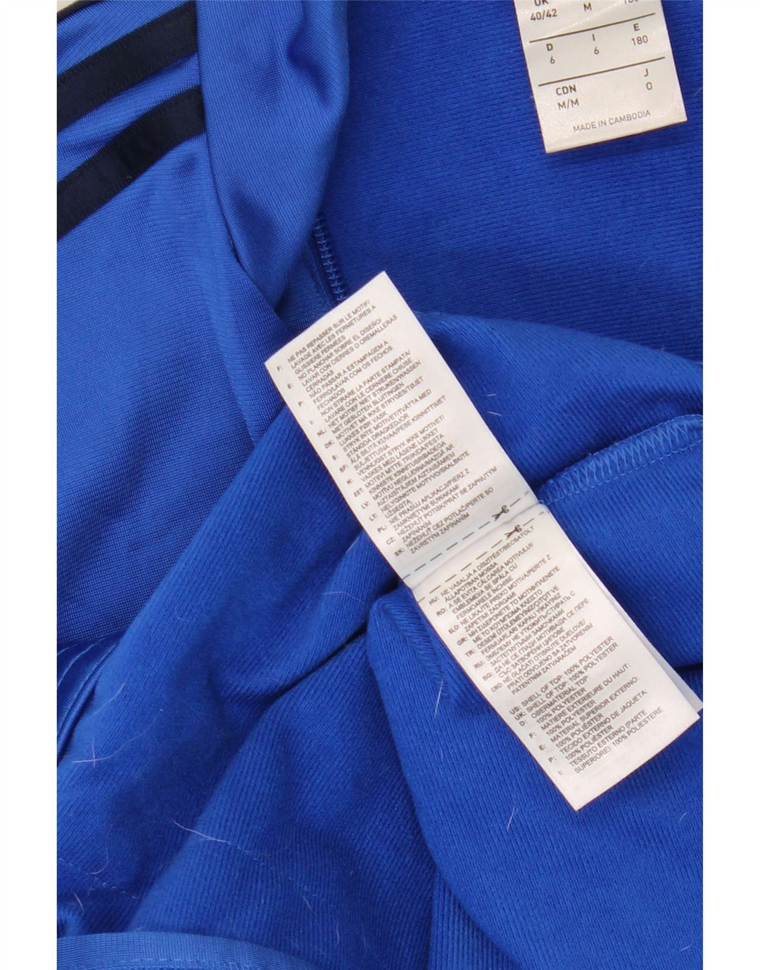 Adidas - Chaqueta de chándal para hombre, talla 40/42, color azul medio, poliéster
