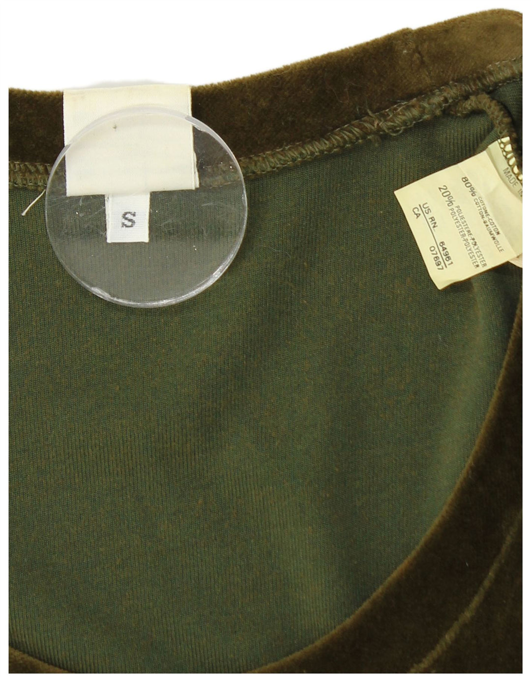 BENETTON Vestido ajustado de terciopelo de manga larga para mujer UK 8 Pequeño Algodón verde