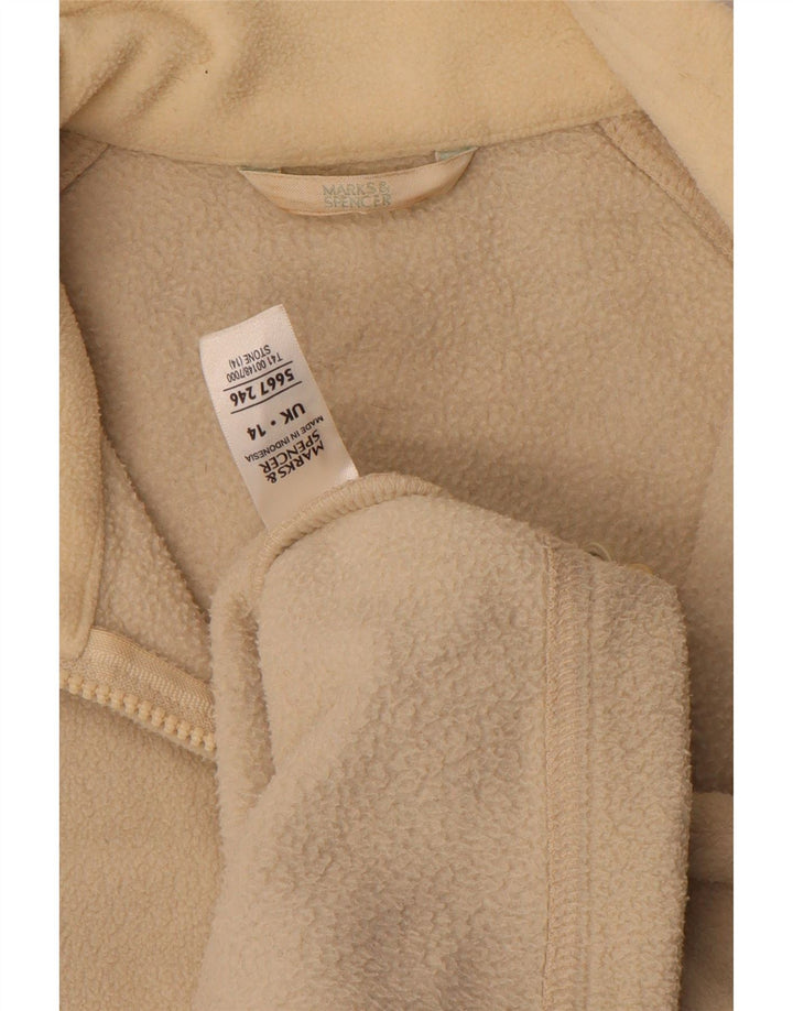 Marks & Spencer Chaqueta polar para mujer UK 44 Grande Poliéster beige