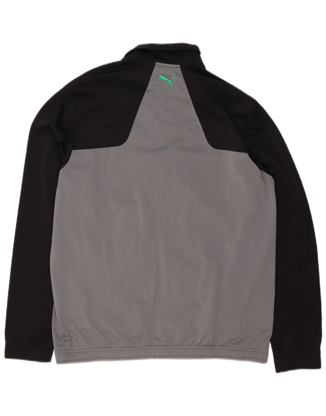 Puma Chaqueta de chándal holgada con gráfico para hombre, color gris pequeño, color block