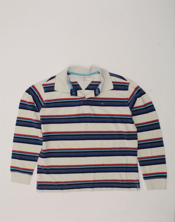 TOMMY HILFIGER Polo de manga larga para niño 8-9 años Azul medio a rayas