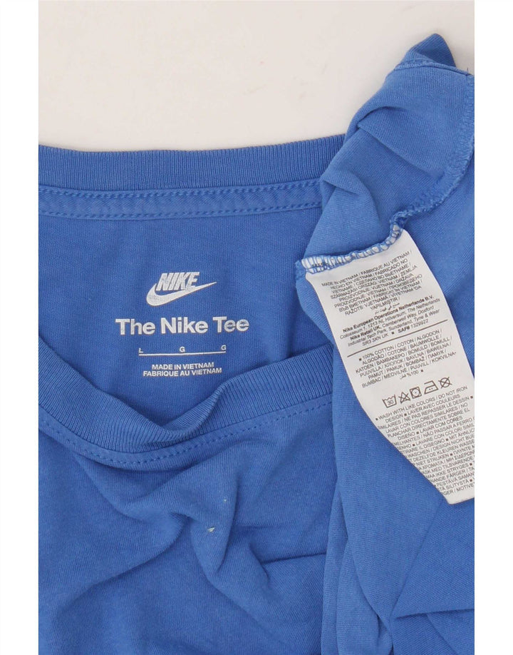 Camiseta Nike Hombre Top Grande Azul Algodón