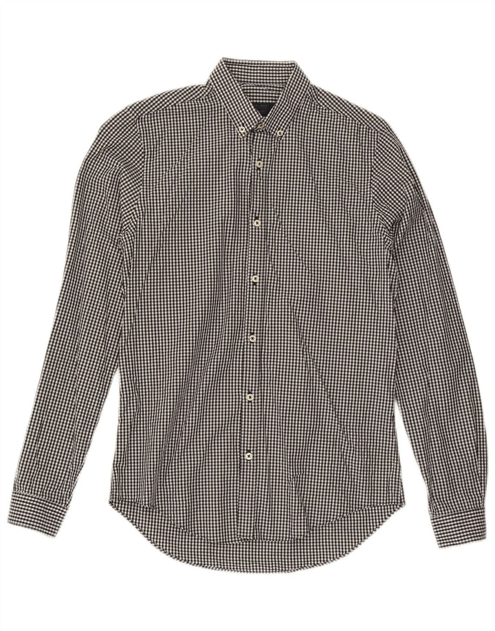 Zara Hombre Camisa Slim Fit Small Vichy Negro