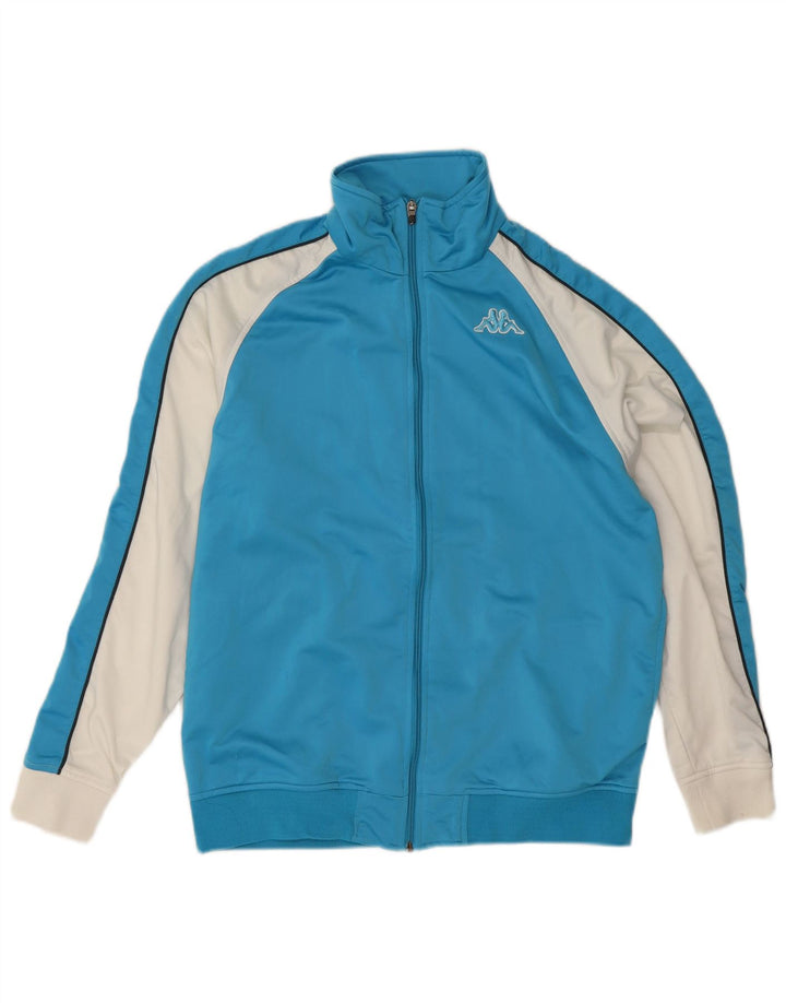 Kappa Hombre Chaqueta De Chándal Superior Poliéster Color Block Azul Medio