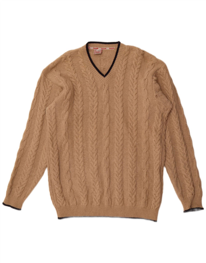Slam Jersey con cuello en V para hombre XL Lana beige