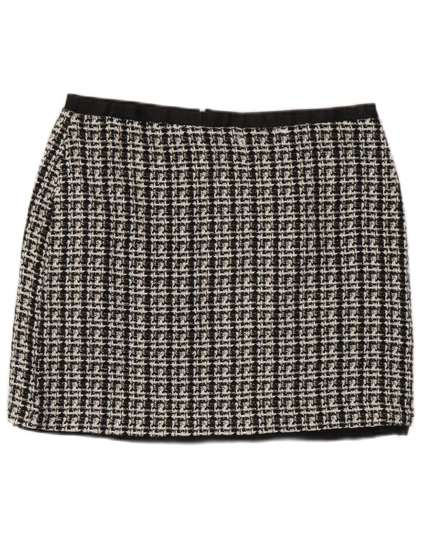 Minifalda Oasis para mujer UK 12 Medium W28 Poliéster a cuadros gris