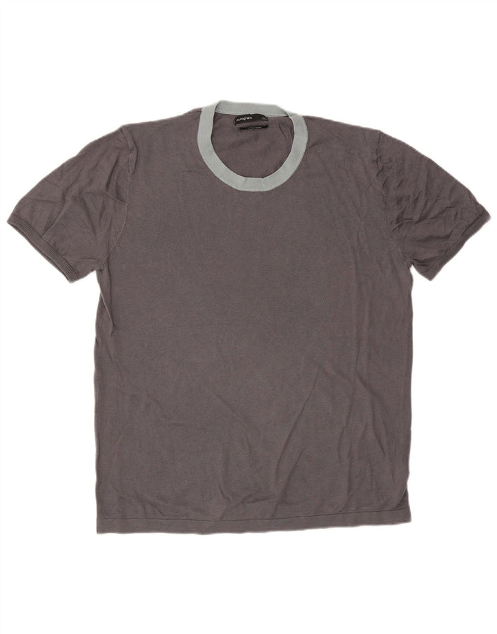 Marks & Spencer - Camiseta para hombre con autógrafo (algodón gris grande)