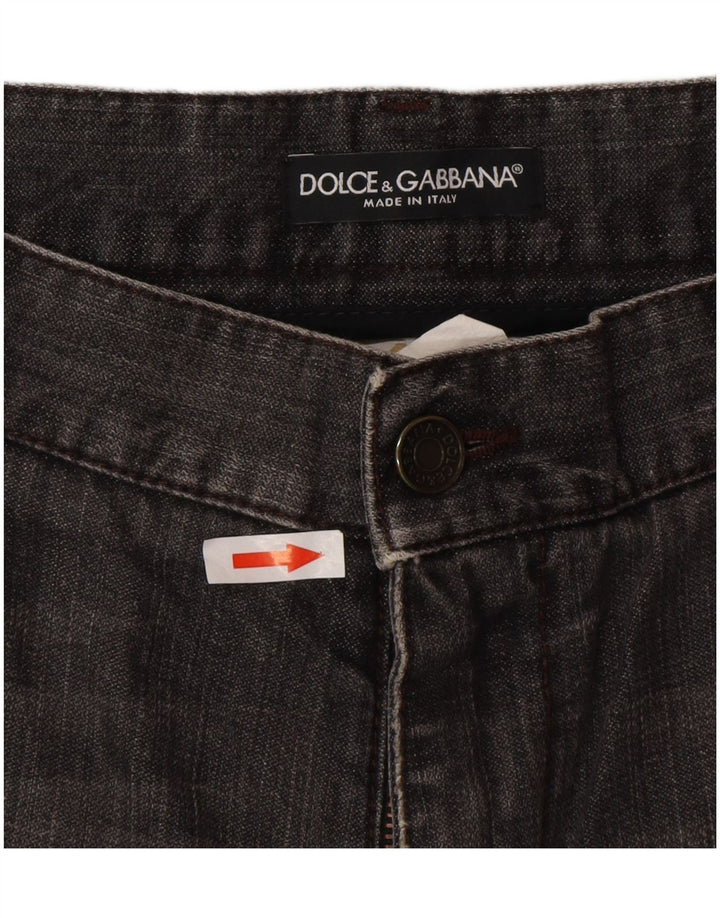 Dolce & Gabbana Vaqueros rectos desgastados para mujer IT 50 XL W36 L32 Gris
