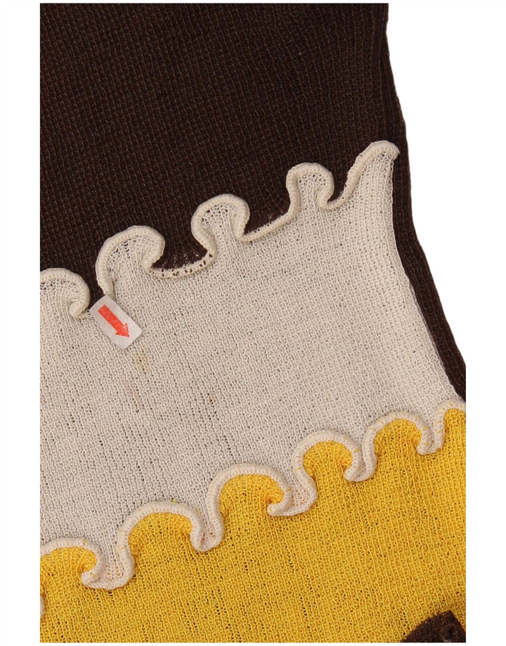 Vintage mujer chaleco camiseta sin mangas Reino Unido 8 pequeño marrón colorblock