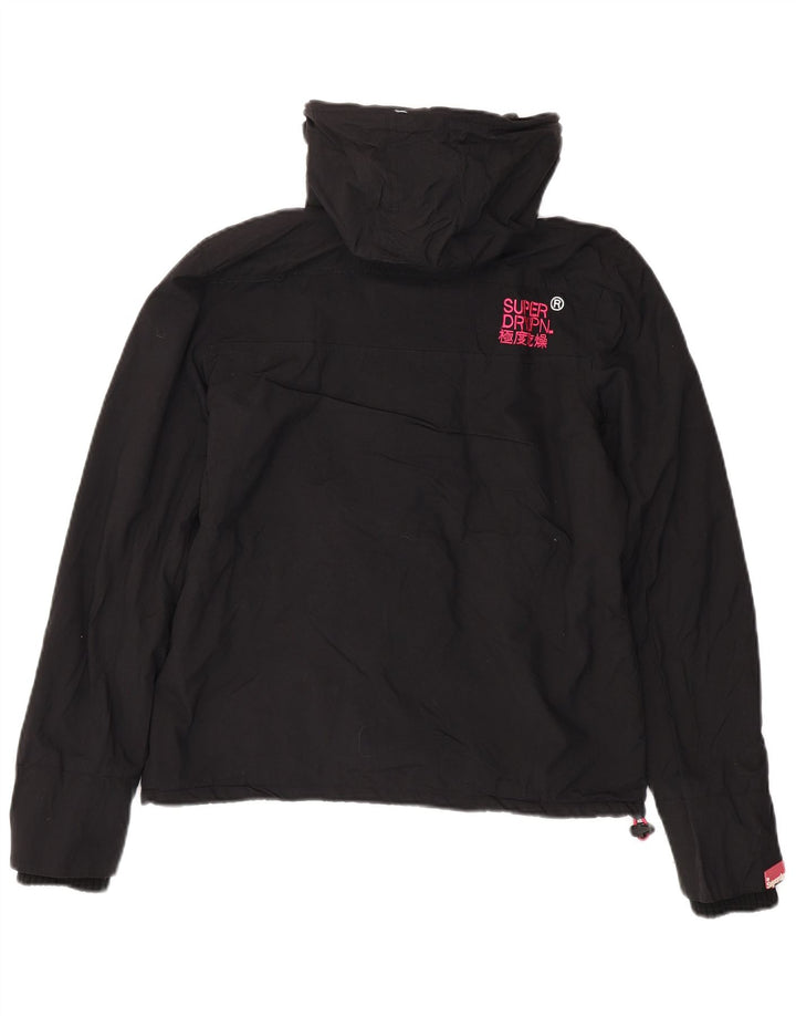 SUPERDRY Chaqueta cortavientos con capucha para mujer, talla 44, talla M, color negro