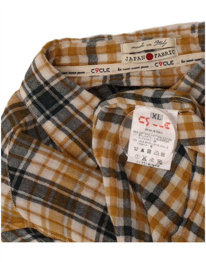 Cycle Camisa De Franela De Cuadros XL Algodón A Cuadros Amarillo Hombre