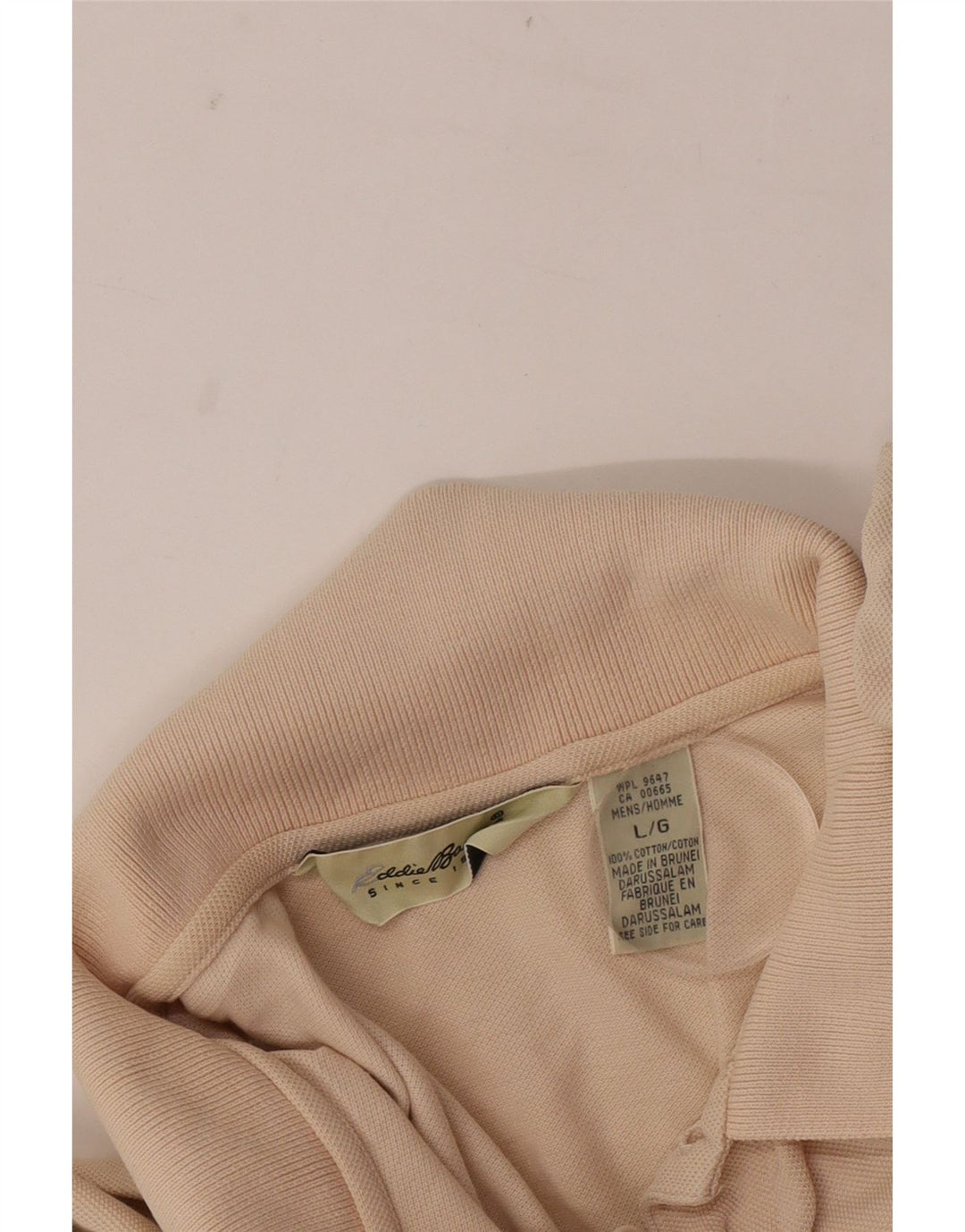 Eddie Bauer Polo para hombre grande de algodón beige