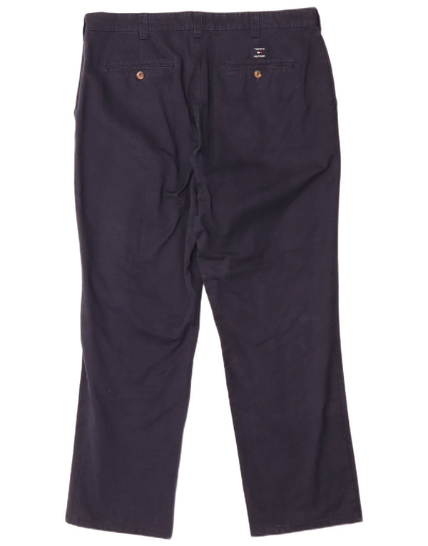 Tommy Hilfiger Pantalón chino recto para hombre W38 L32 Algodón azul marino