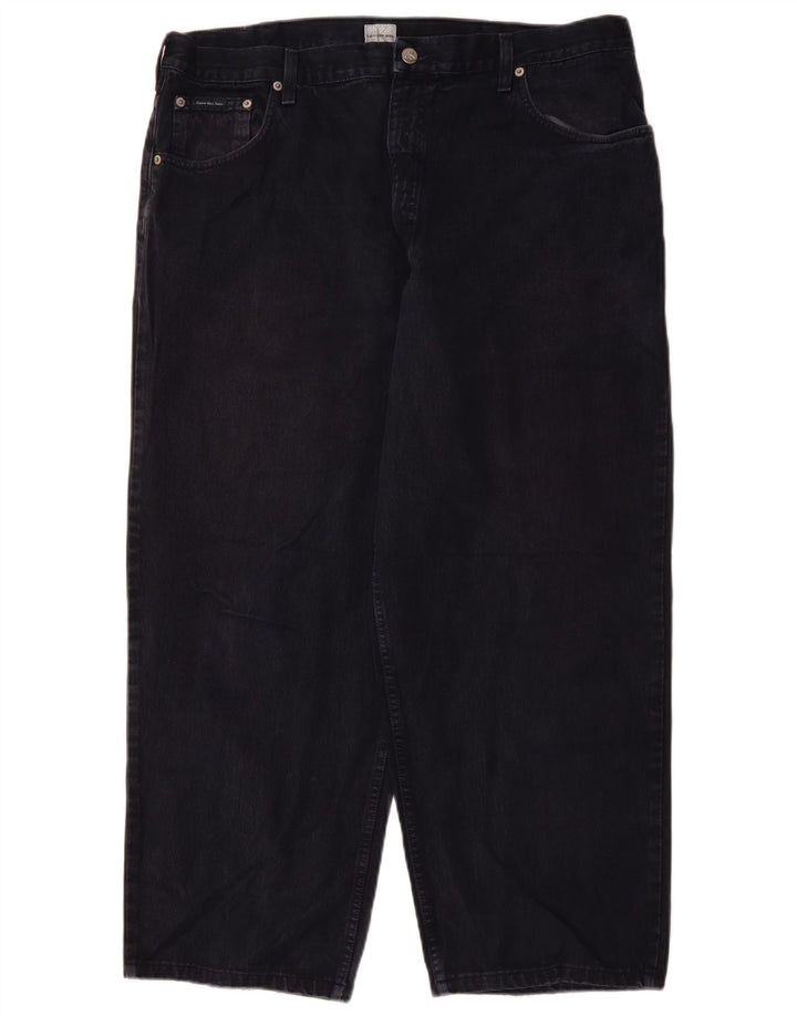 CALVIN KLEIN Vaqueros sueltos para hombre W40 L27 Algodón azul marino