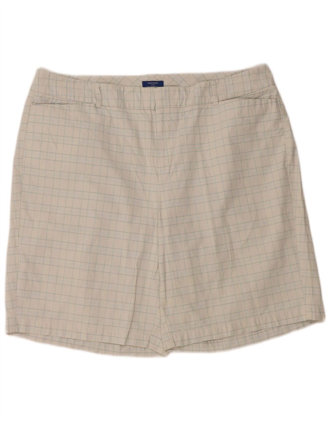 Dockers Bermudas para Mujer W38 XL Off White Plaid