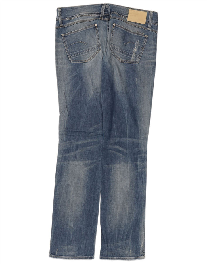 Jeans Rectos Desgastados Para Mujer G-Star W31 L32 Algodón Azul