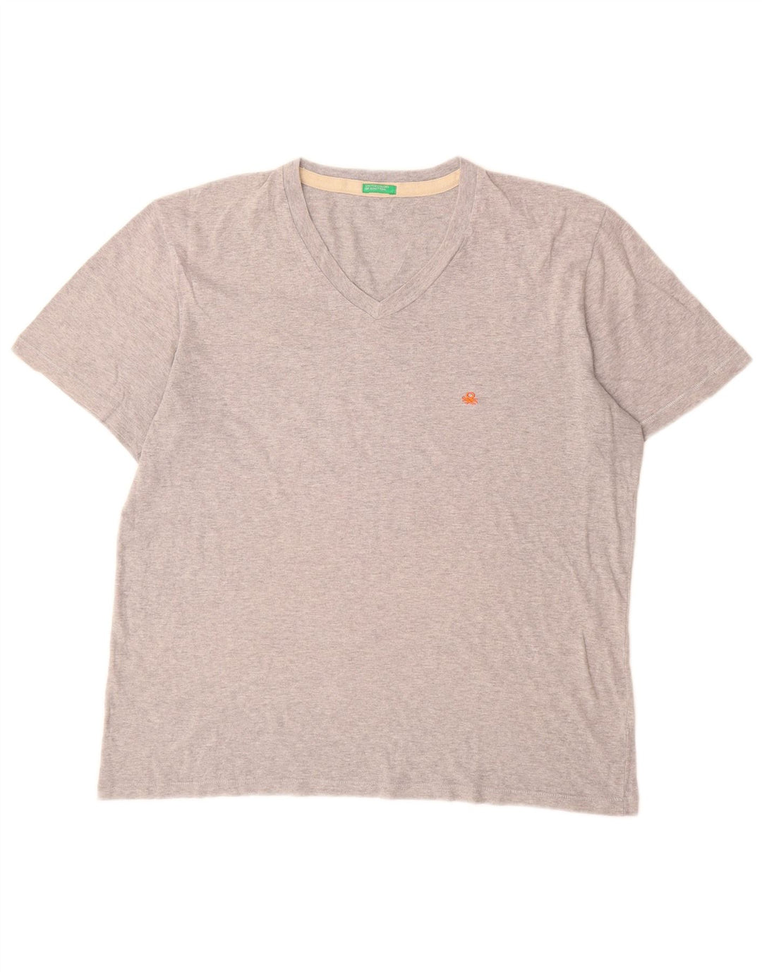 Benetton Camiseta Top Gris Medio Moteada