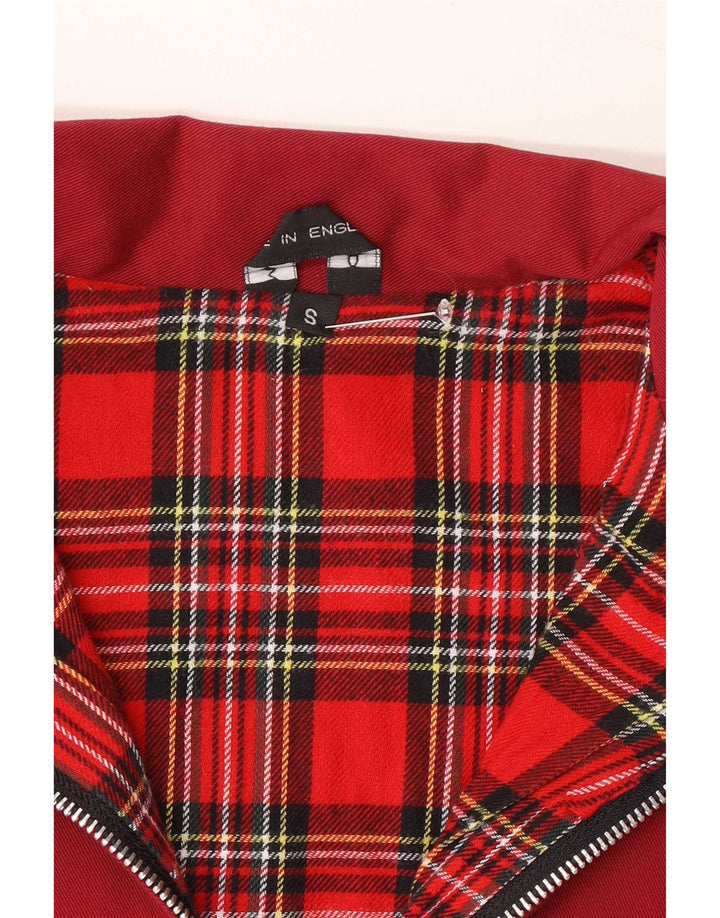 Chaqueta bomber vintage para hombre UK 36 Pequeña Poliéster burdeos