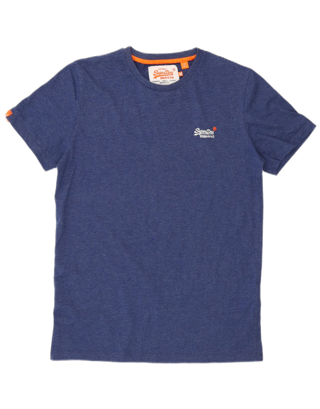 Superdry Hombre Camiseta Top Algodón Azul Medio