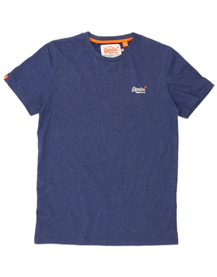 Superdry Hombre Camiseta Top Algodón Azul Medio