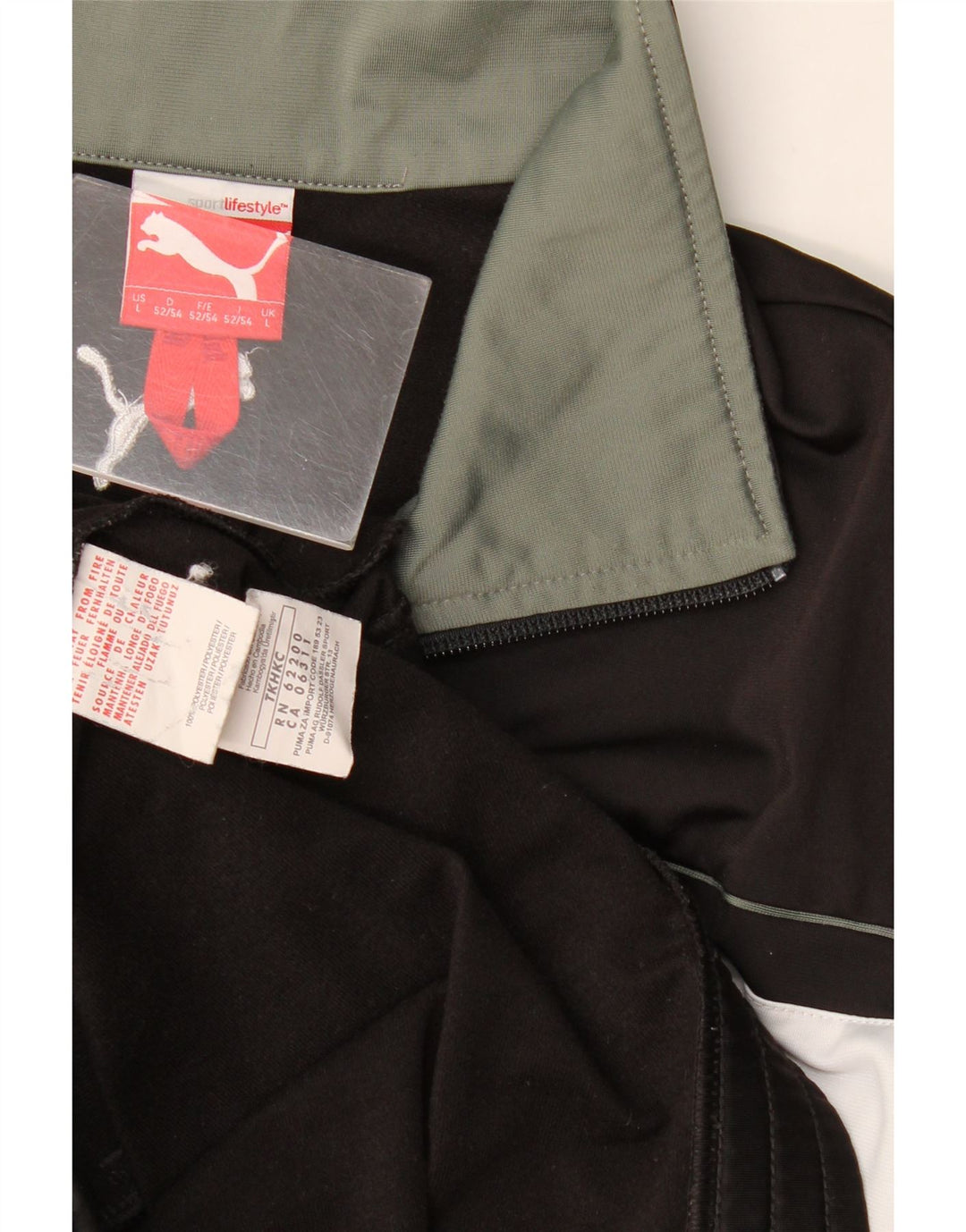 PUMA Chaqueta superior de chándal para hombre Poliéster con bloques de color negro grande