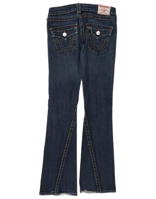True Religion Vaqueros acampanados de cintura baja para mujer W25 L31 Algodón azul