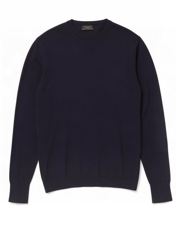 Zara Hombre Jersey Cuello Redondo Jersey Medio Azul Marino Viscosa