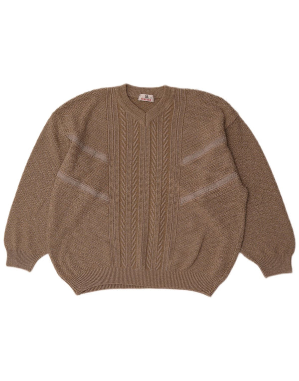 MAYSER Jersey con cuello en V para hombre IT 54 XL Algodón gris